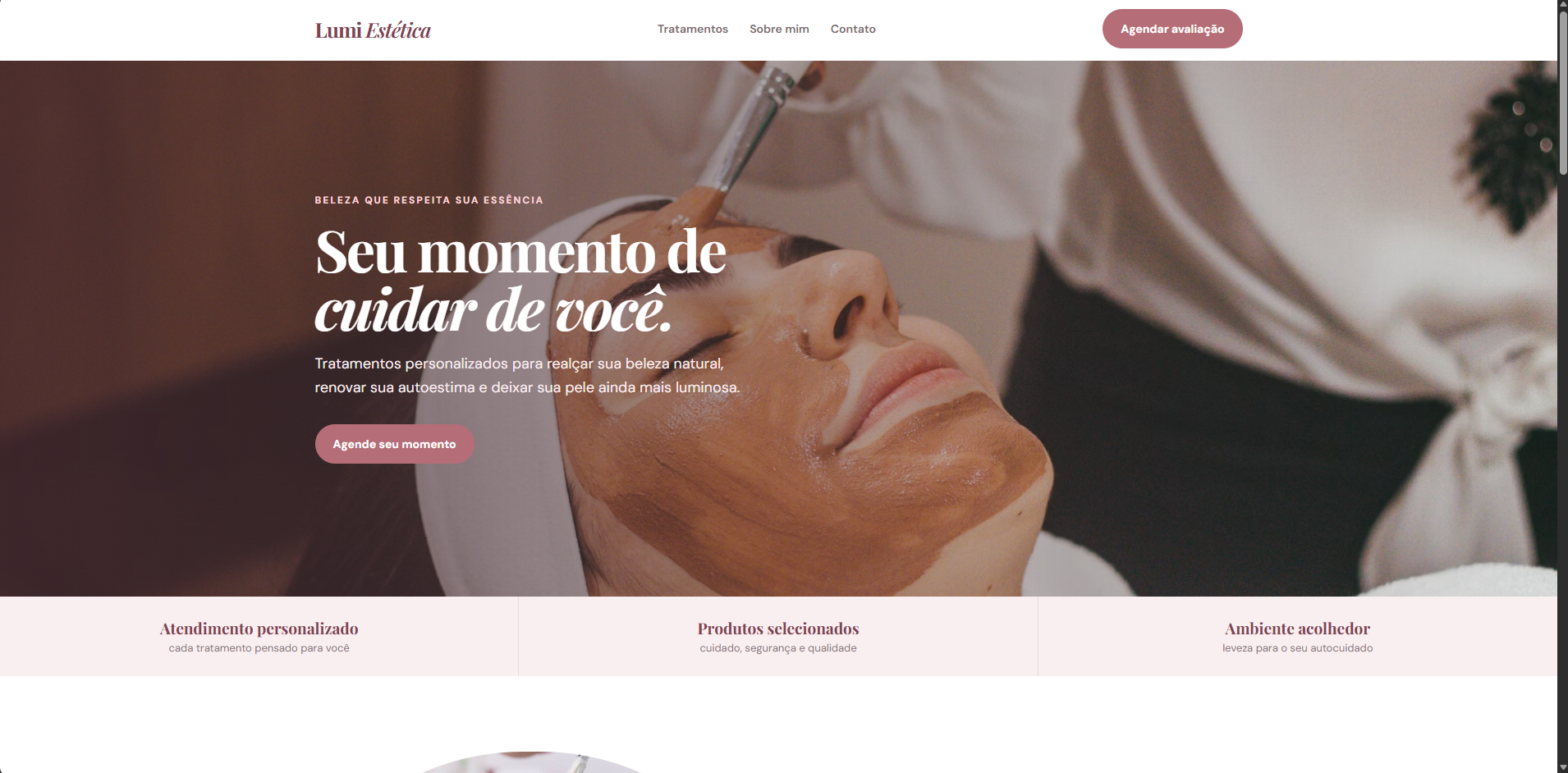 Preview do template de estética