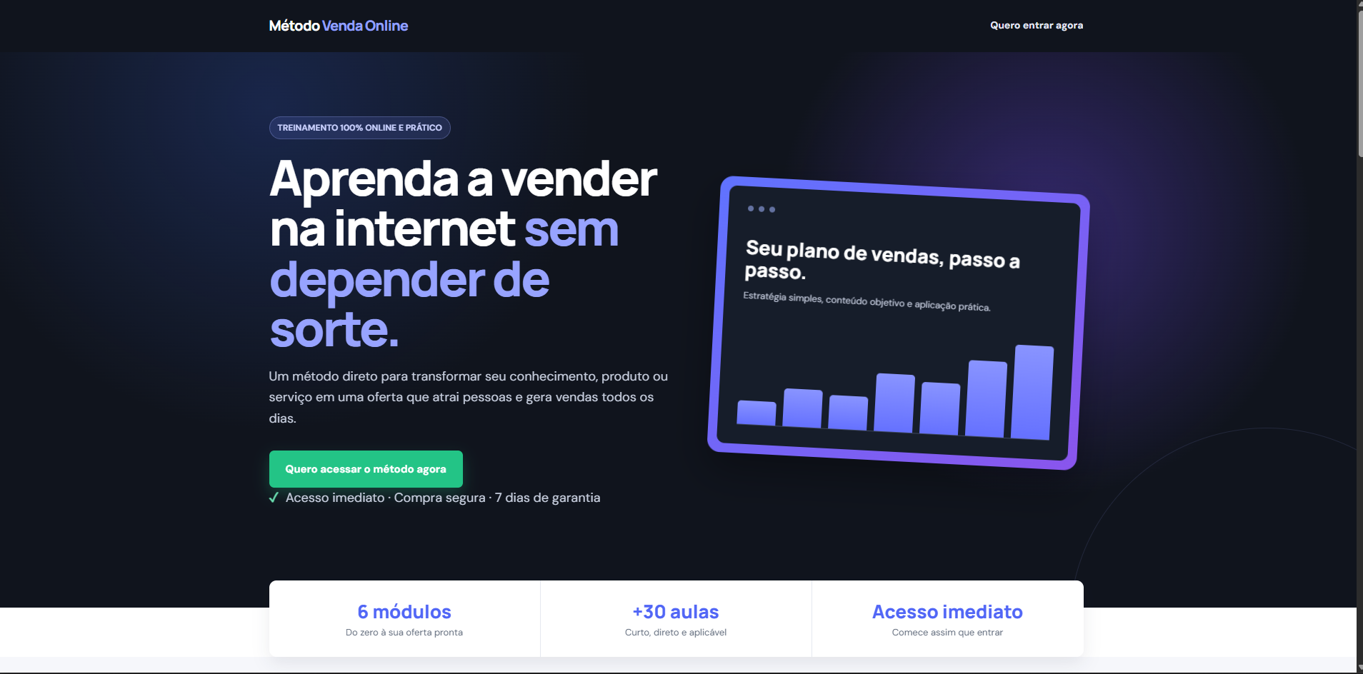 Preview do template para infoproduto